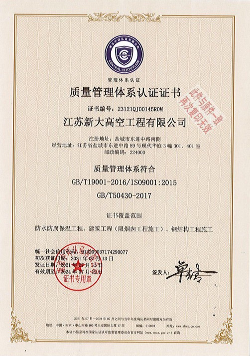 質(zhì)量管理認(rèn)證